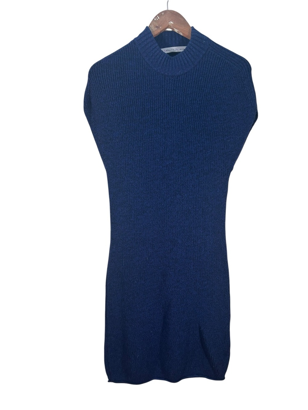 Women’s Athleta Navy Blue Merino Wool Mock Neck Bodycon Dress Size XS